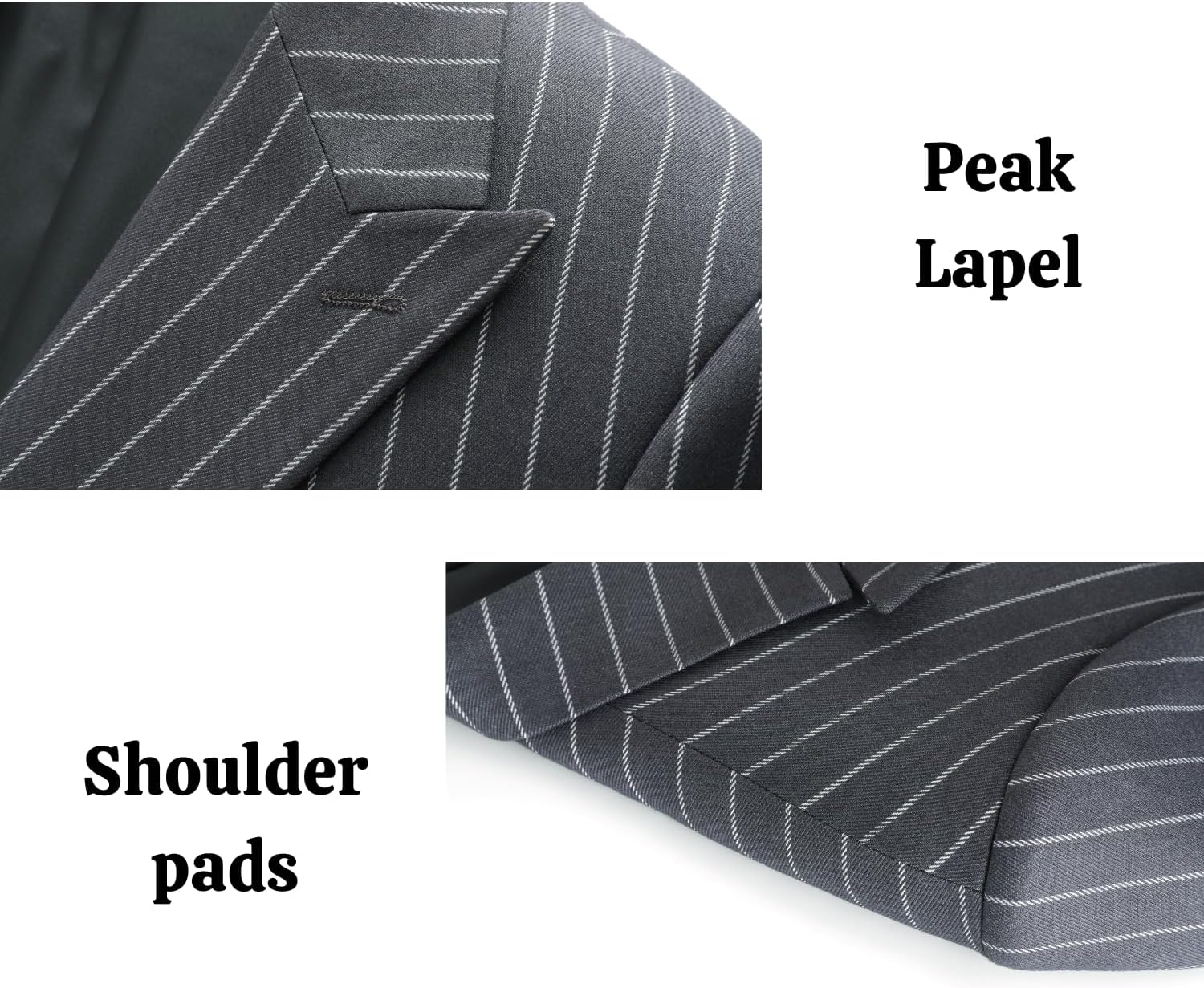 Men 2 Piece Pinstripe Suit for Men Double Breasted Tuxedo Business Wedding Dinner Party Jacket Pants Suit Set - Image 2